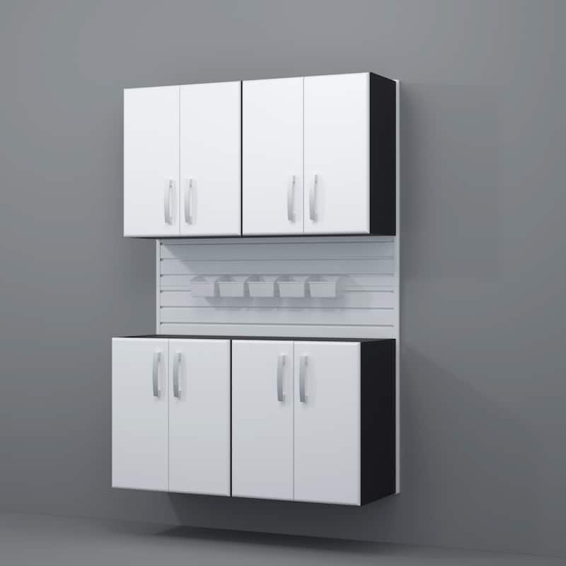 10 Piece Slatwall Panel, Cabinet, Bin Storage Set