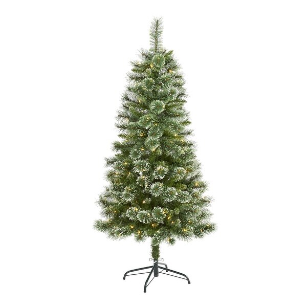 5 Wisconsin Slim Snow Tip Pine Christmas Tree with 150 Clear Lights Green Bed Bath Beyond 31843277