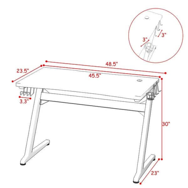 Gymax Gaming Desk Computer Studio Desk Pc Table Z Shape Gamer On Sale Overstock