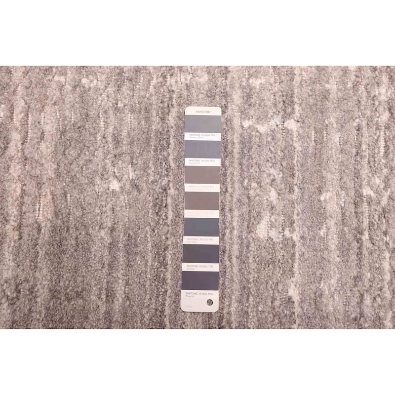 ECARPETGALLERY Hand Loomed Elysian Dark Grey Viscose, Wool Rug - 10'0 x 13'9