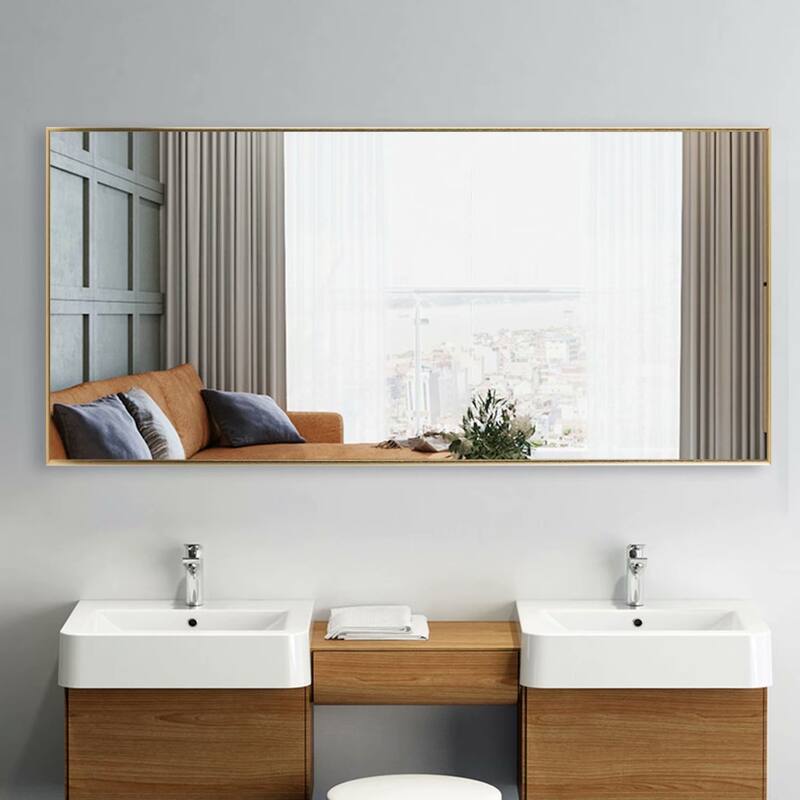 Modern Aluminum Alloy Thin Framed Full Length Floor Mirror