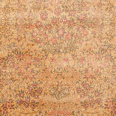 Asian Hand-knotted Royal Kerman Beige/ Brown Brown Wool Rug (8' x 10')