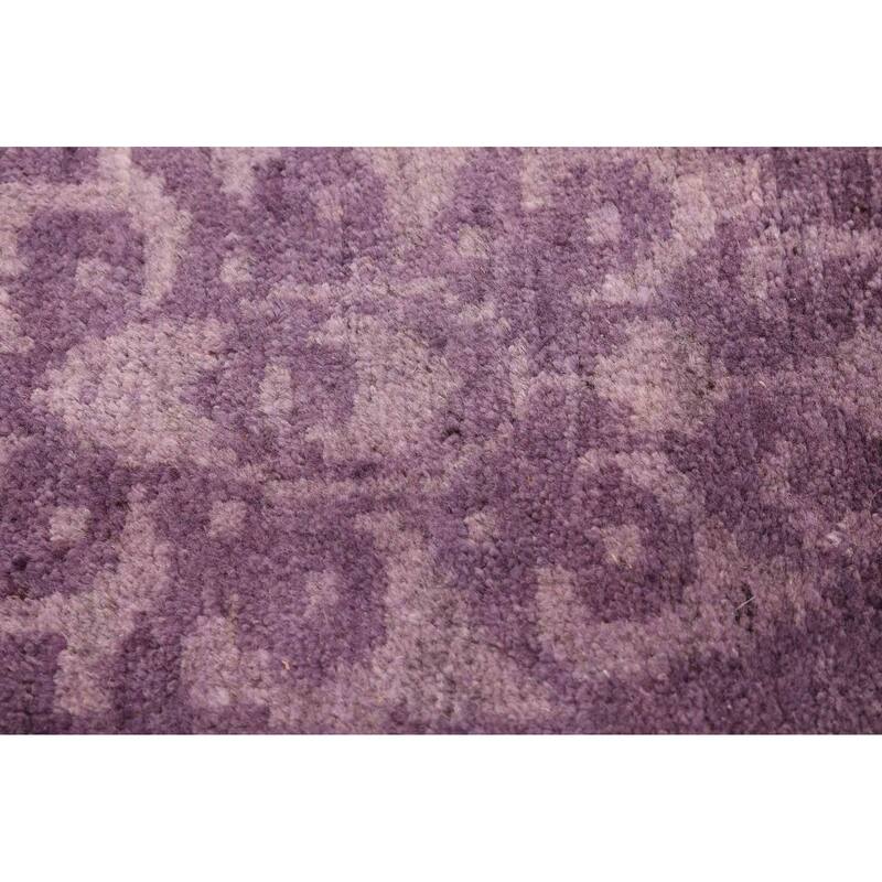 ECARPETGALLERY Hand-knotted Color Transition Purple Wool Rug - 7'3 x 9'10