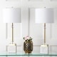 preview thumbnail 2 of 11, Jeffrey 30" Marble/Crystal LED Table Lamp, Brass (Set of 2) by JONATHAN Y