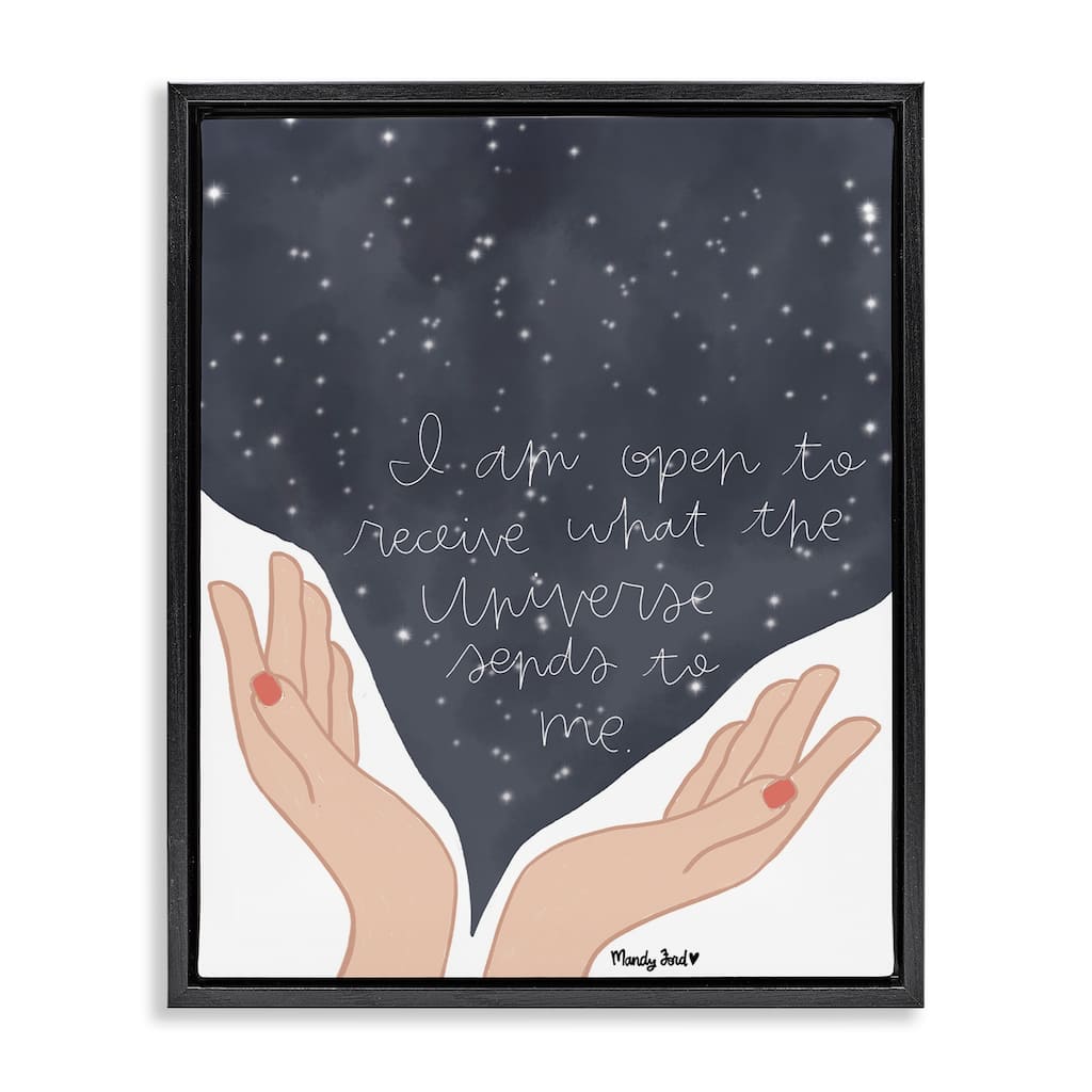 Stupell Receive What Universe Sends Framed Floater Canvas Wall Art Design By Mandy Ford Art + Illustration