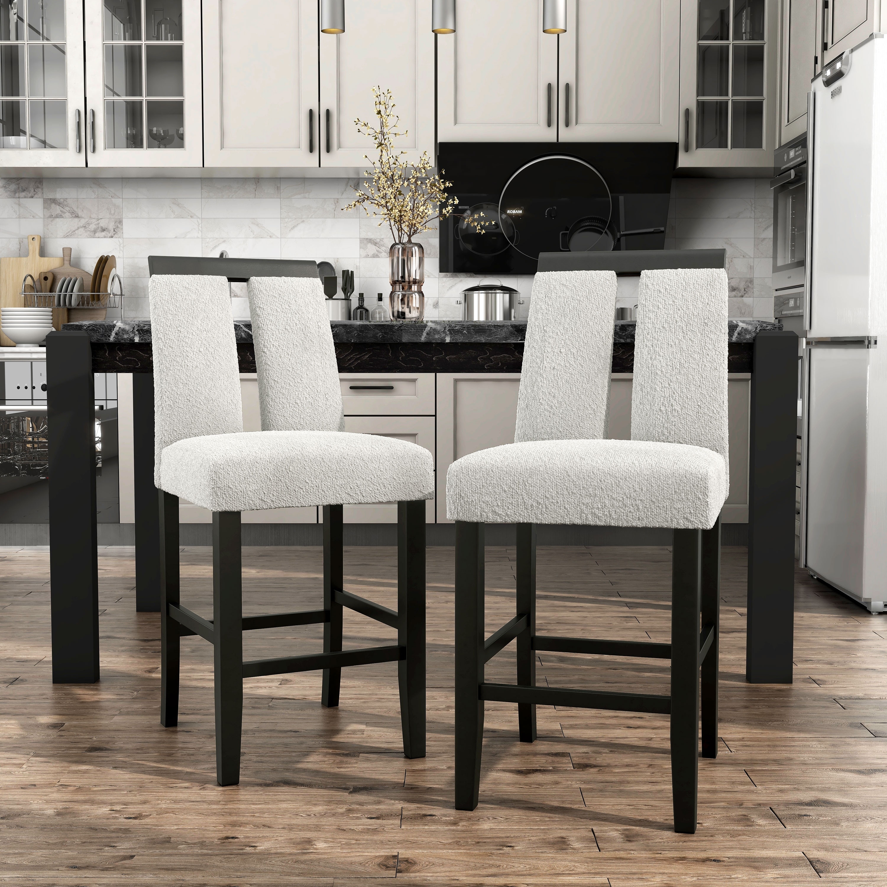 Strick Bolton Lange Modern Upholstered Counter Height Chair Set of 2