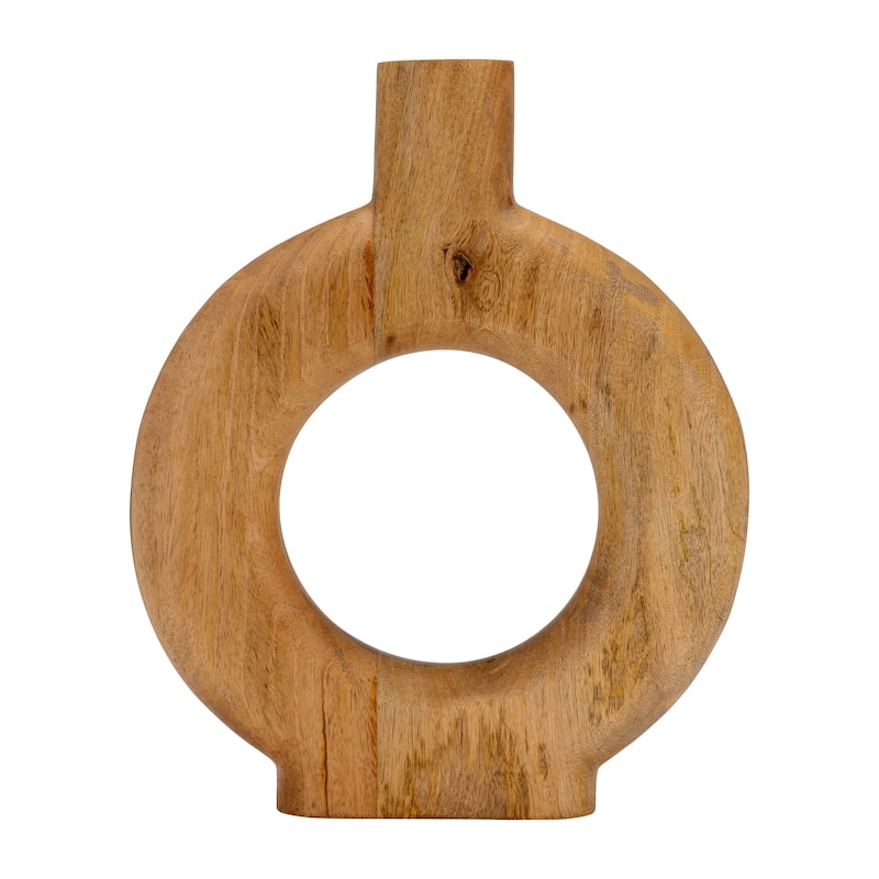 Sagebrook Home Natural Wood Donut Shaped Vase