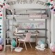 preview thumbnail 10 of 25, Modern Twin Size Study Loft Bed With Ladder and Solid Wood For Bedroom,Dorm,Kids Grey