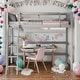 preview thumbnail 20 of 25, Twin Size Loft Bed With Ladder and Solid Construction for Home