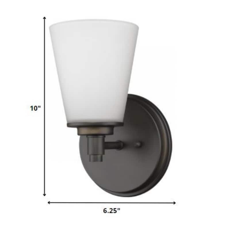 Wall Sconce with Frosted Glass Shade for Bedroom and Living Room - 6.50” x 6.25” x 10”