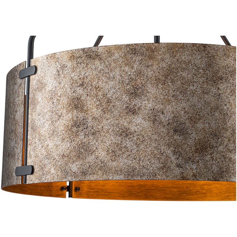 4-Light Modern Industrial Drum Pendant Light with Bronze Finish - W22.05"