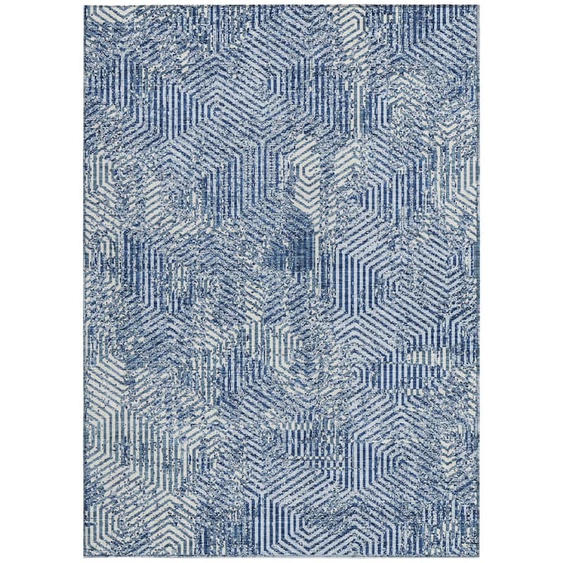 HomeRoots Geometric Transitional Rectangle Outdoor Rug