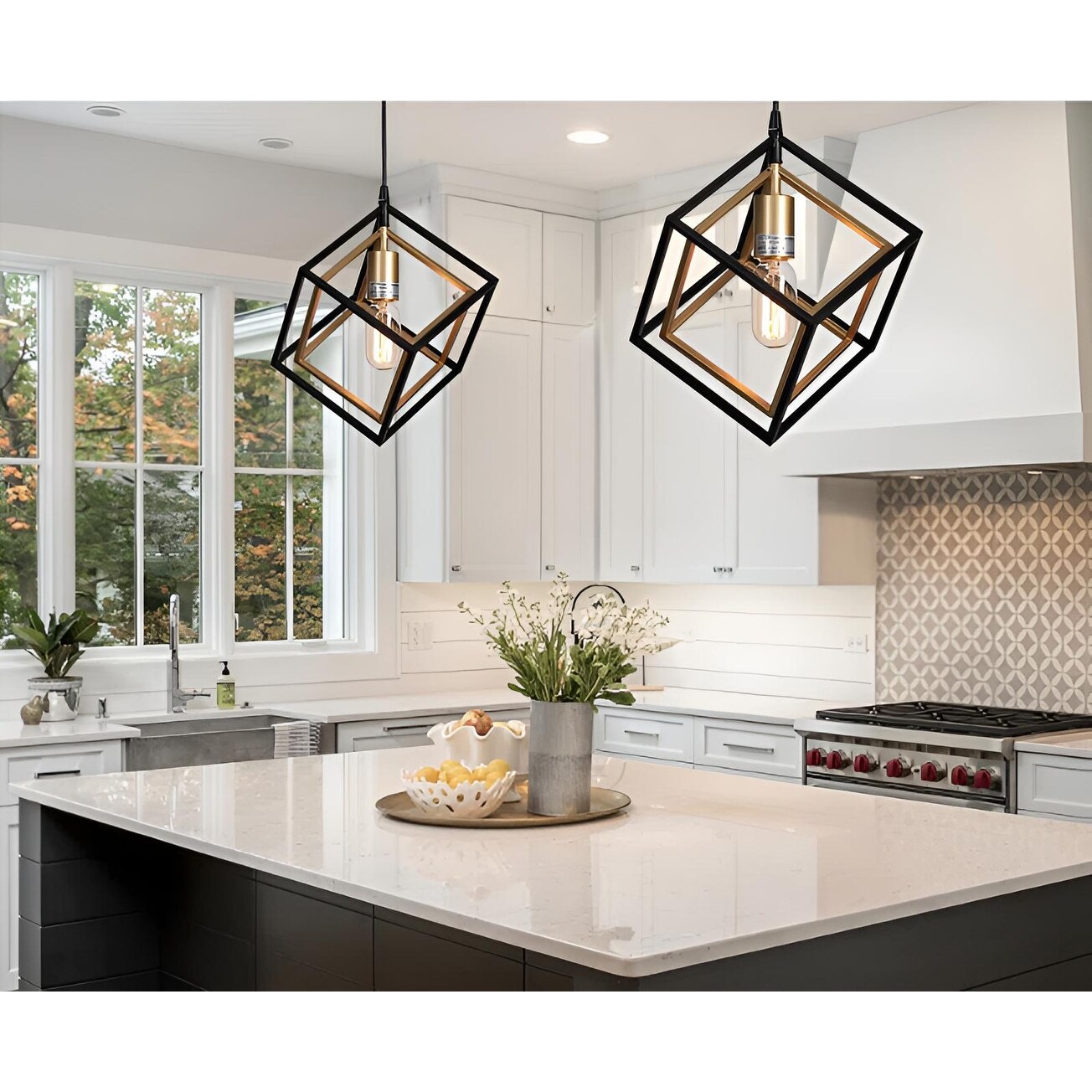 Single geometric pendant light hotsell