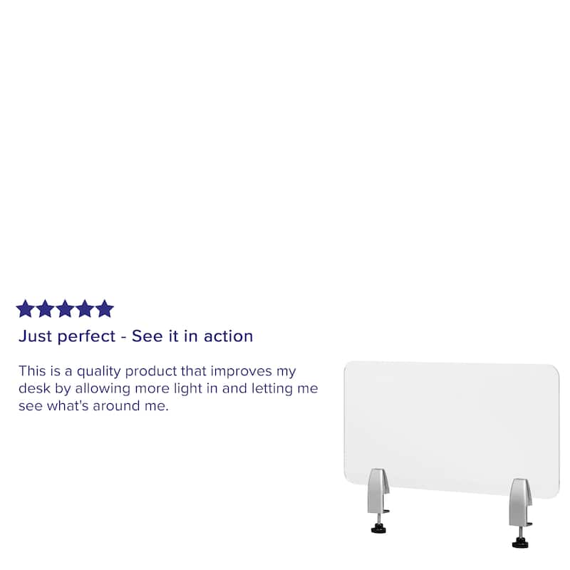 Clear Acrylic Desk Partition (Hardware Included)