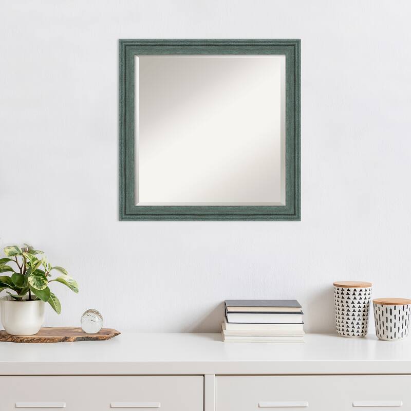 Upcycled Beveled Wood Framed Wall Mirror