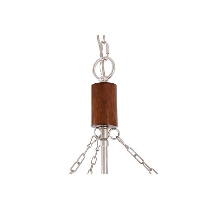Oaks Aura Rustic Farmhouse 4-Light Wood Ceiling Light Drum Shabby Chic Wood Chandelier