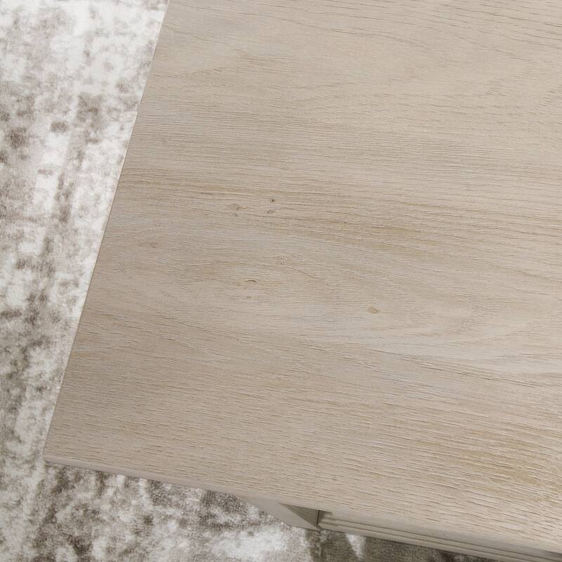 Engineered Wood Coastal L-Shaped Desk with File Drawers, Gray