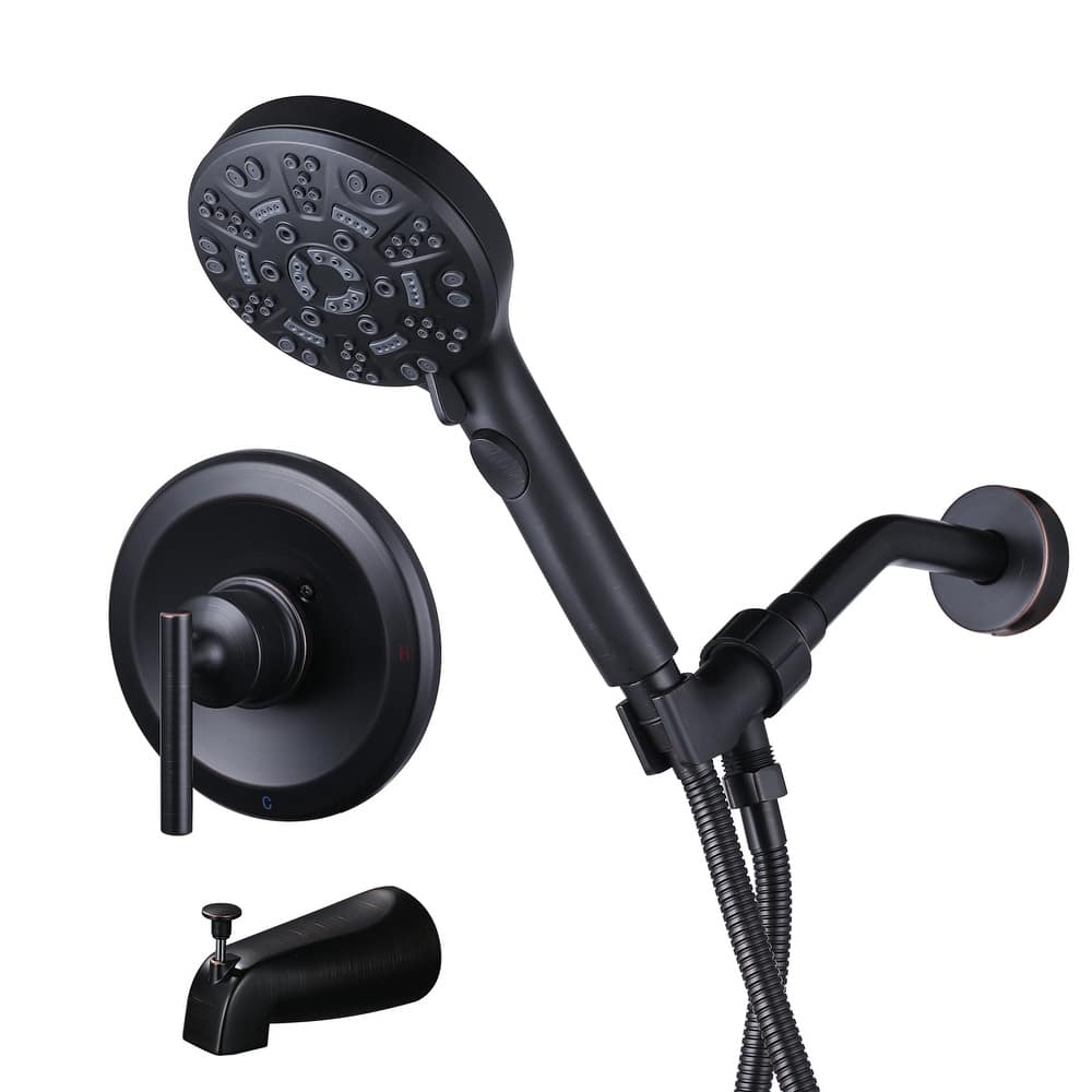 WOWOW Pressure Balance 2-Functions Shower Faucet Set with Tub Faucet Spout