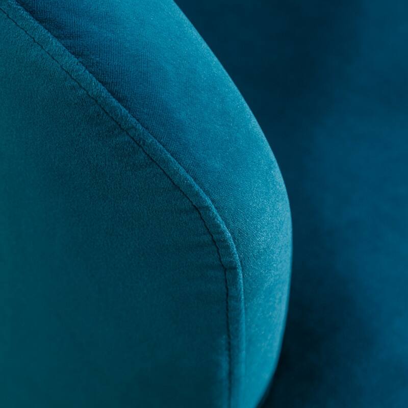 Velvet Fabric Swivel Accent Barrel Chair With Powder Coating Metal Ring