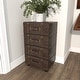 preview thumbnail 8 of 15, Black Faux Leather Vintage 4 Drawer Room Chest with Buckle Straps and Gold Stud Details