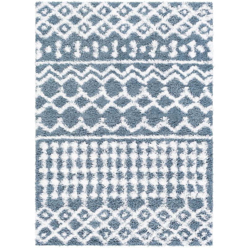 Livabliss Newton Geometric Moroccan Trellis Shag Area Rug