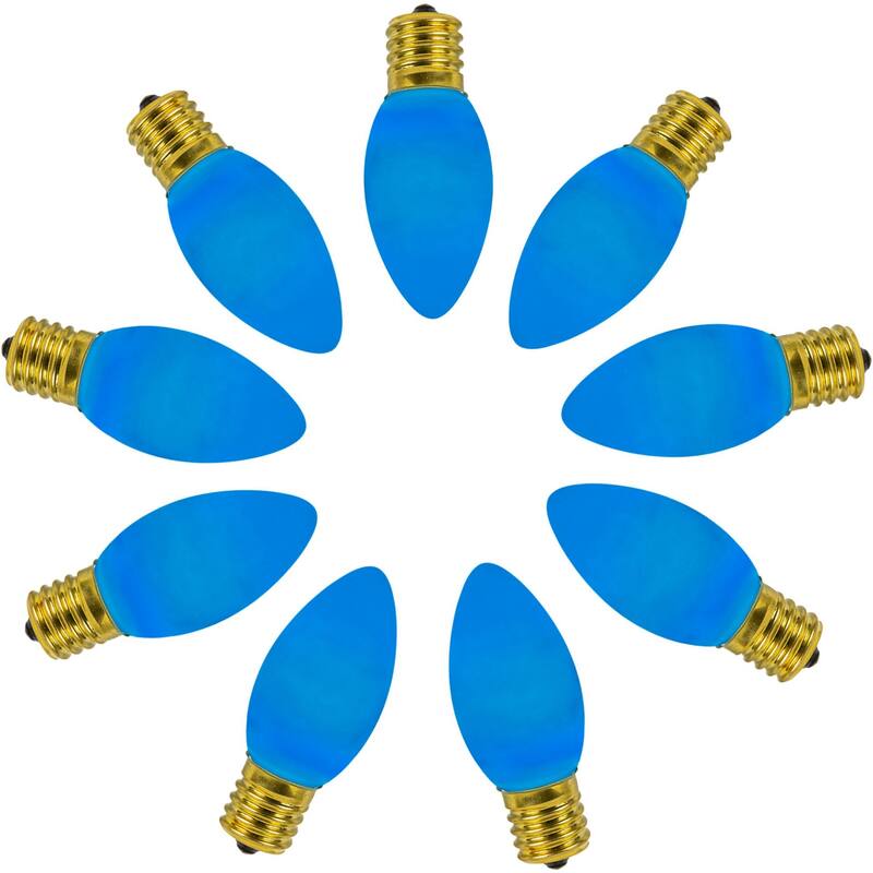 25 Pack C9 LED RetroGlo Outdoor Christmas Replacement Bulbs, C9/E17 Base