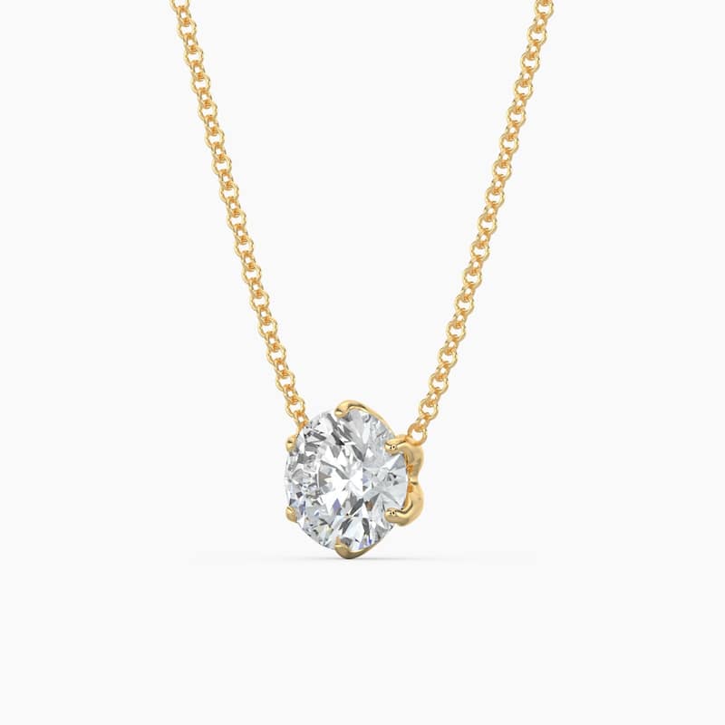 Auriya 14k Gold Lab Grown Round Diamond Floating Solitaire Pendant | (0.25 to 2.00 ct. tw.) (F-G Color, VS Clarity)