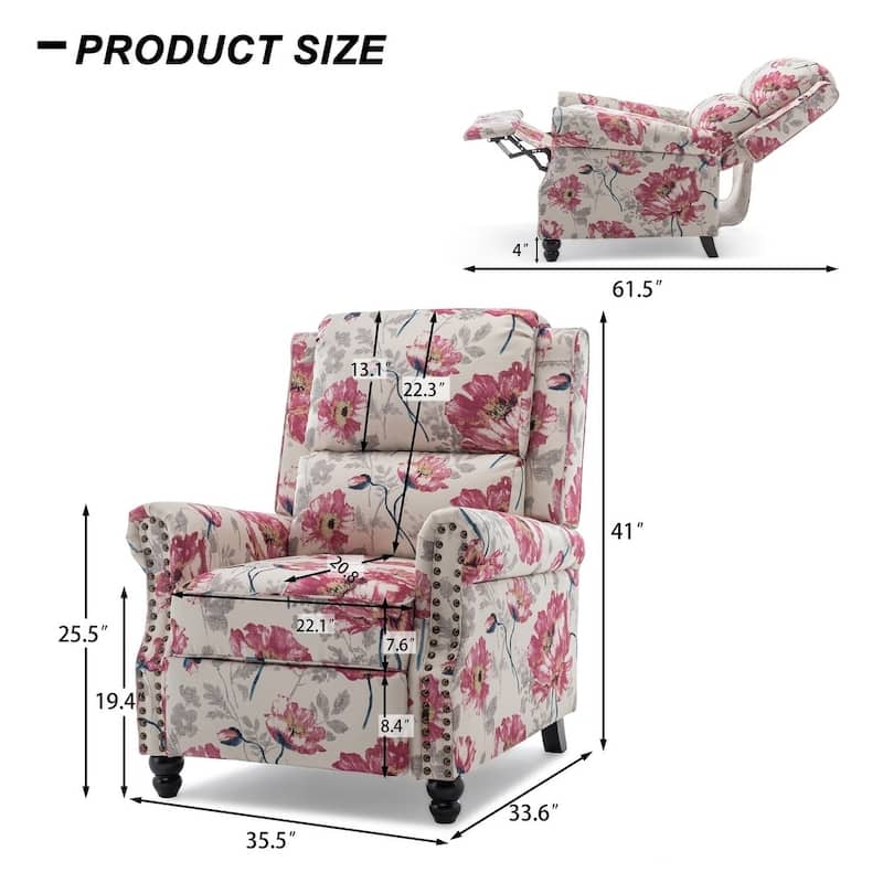 2 Set Modern Padded Seat Recliner Chair with PU Leather/Fabric