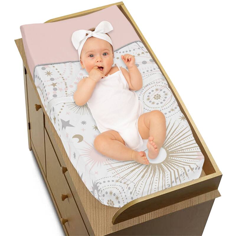 Sweet Jojo Designs Changing Pad Cover for the Pink and Gold Celestial Collection