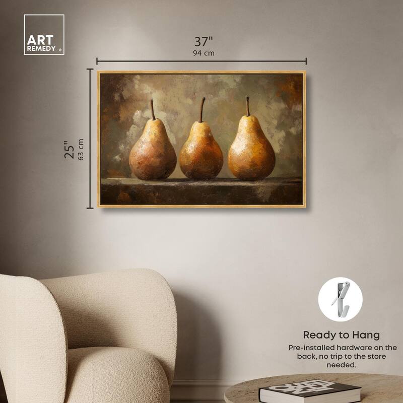 Pear Trio Canvas by Art Remedy