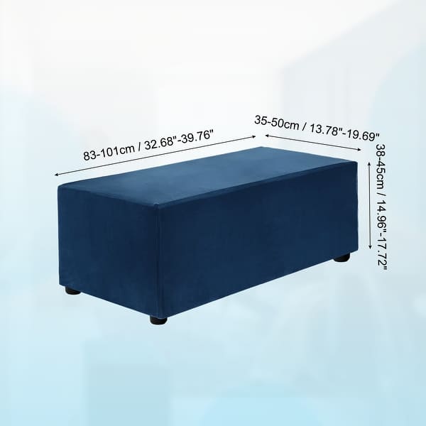 dimension image slide 25 of 52, Stretch Foot Stool Cover Rectangular Square Foot Stool Slipcover