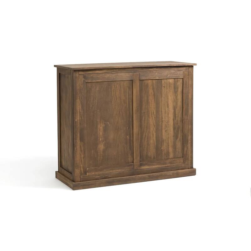 Lunja Solid Pine 2-Drawer Bar Cabinet - N/A