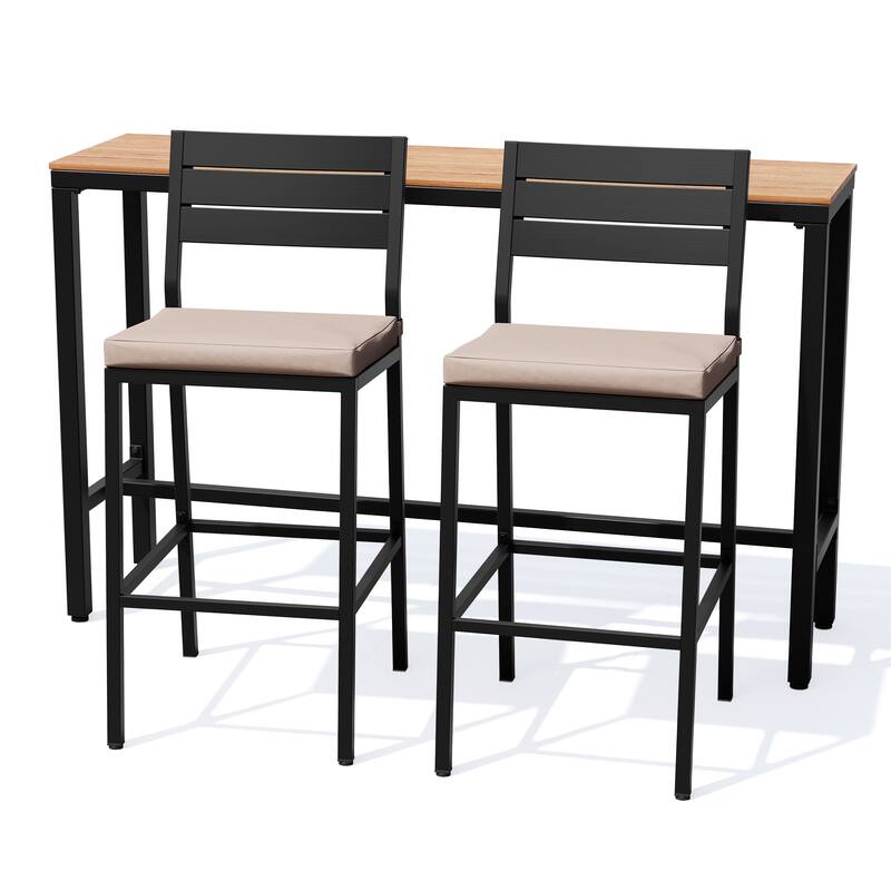 Outdoor Patio Barstool Bar Stools with Rectangle Bar Table