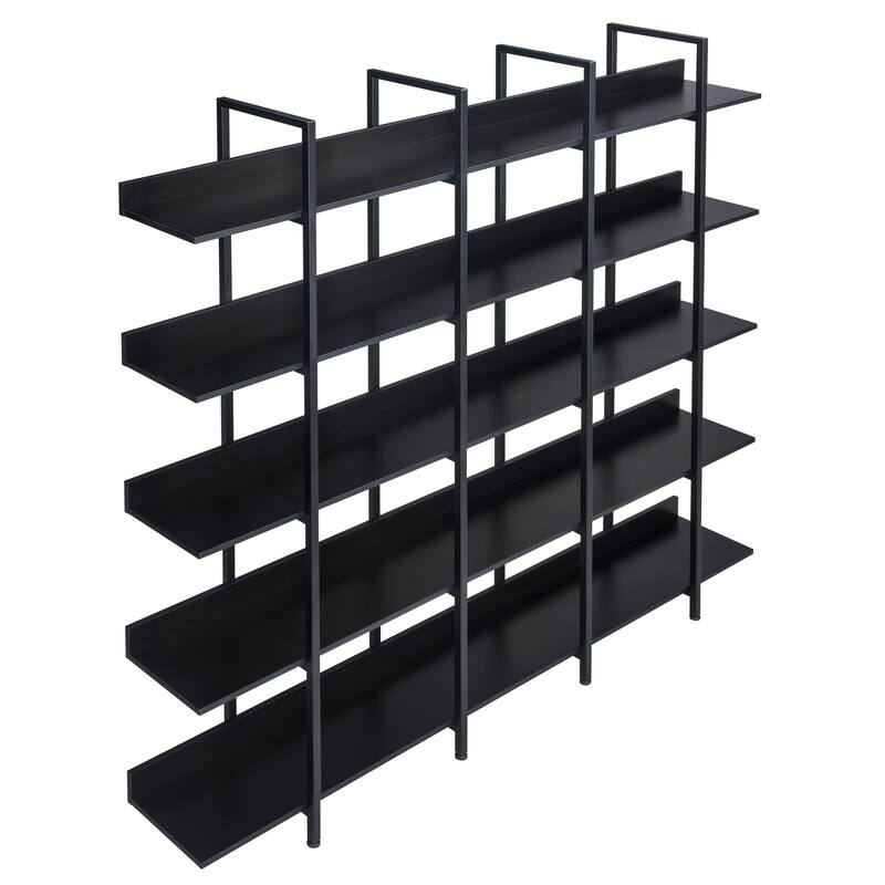 GDFStudio - Ethan Walker Five-Tier Industrial Open Bookcase Designed for Home Office and Living Spaces
