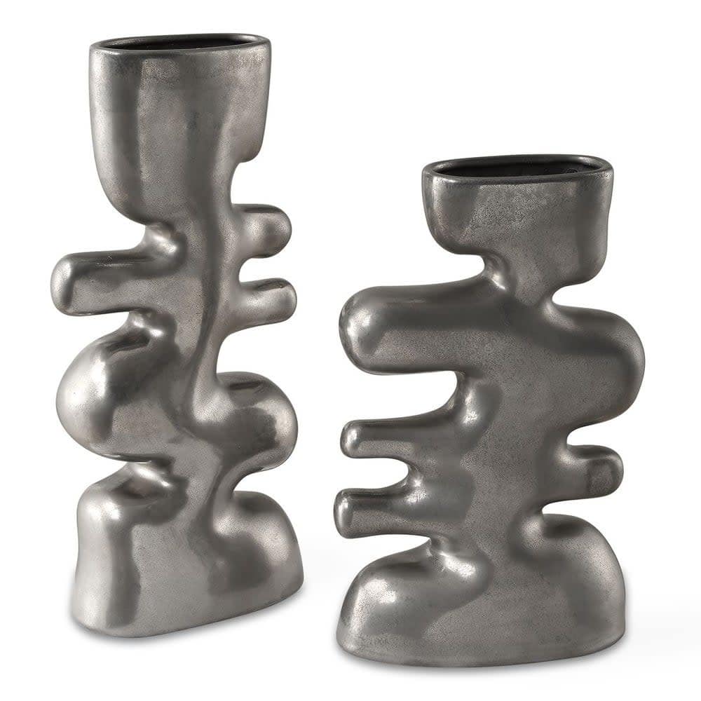 Uttermost 18145 Free Flowing 14-1/4" Tall Ceramic Vase - Set of 2