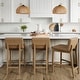 preview thumbnail 21 of 115, Gracie Modern Bar Stool, Boucle Upholstered Chair and Brushed Wooden Legs