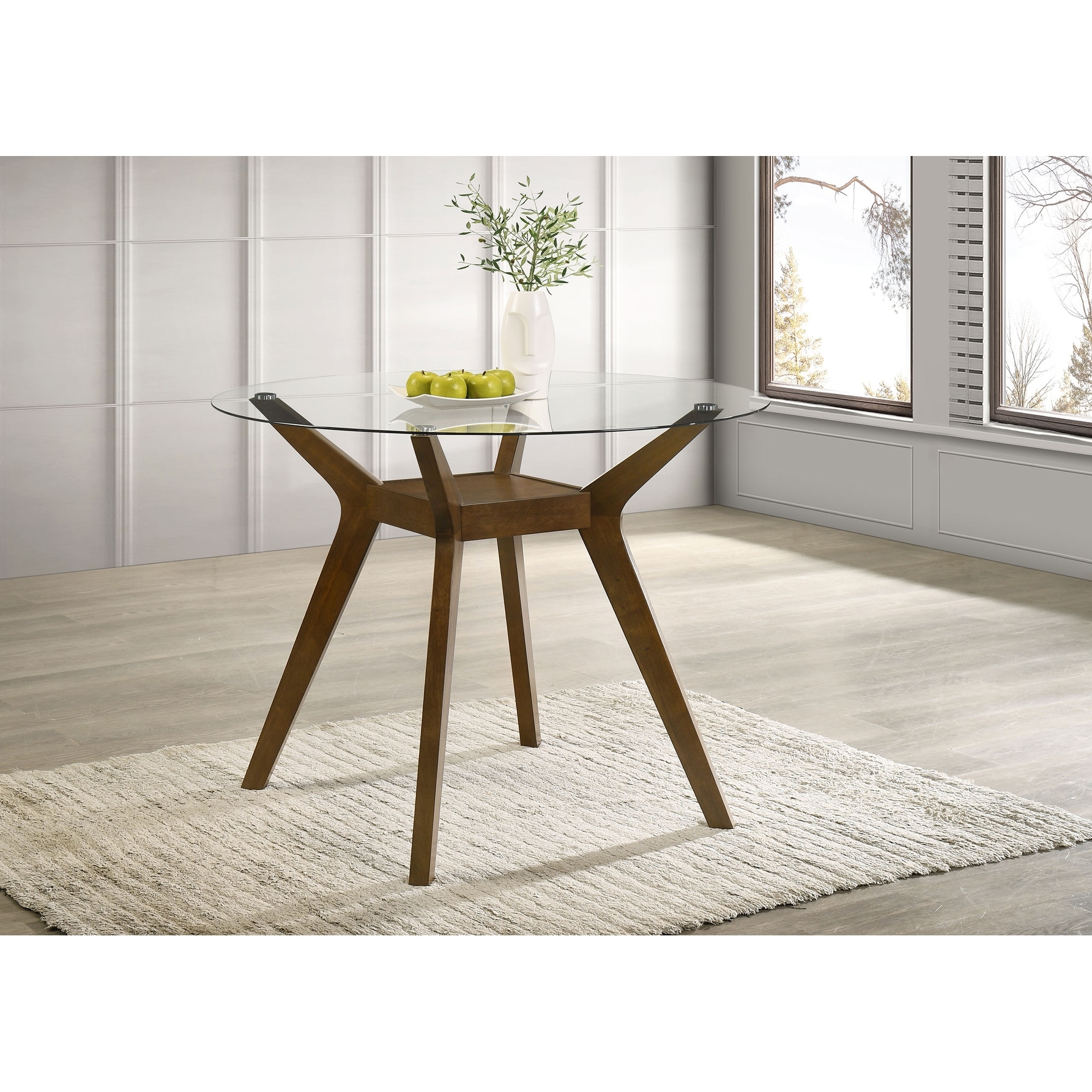 Paxton Round 48-inch Glass Top Counter Height Dining Table Brown
