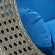 preview thumbnail 20 of 128, LeisureMod Modern 2-Person Egg Hanging Swing Chair with Beige Wicker, Oxford Fabric Cover, Patio Hammock Lounger and Cushions