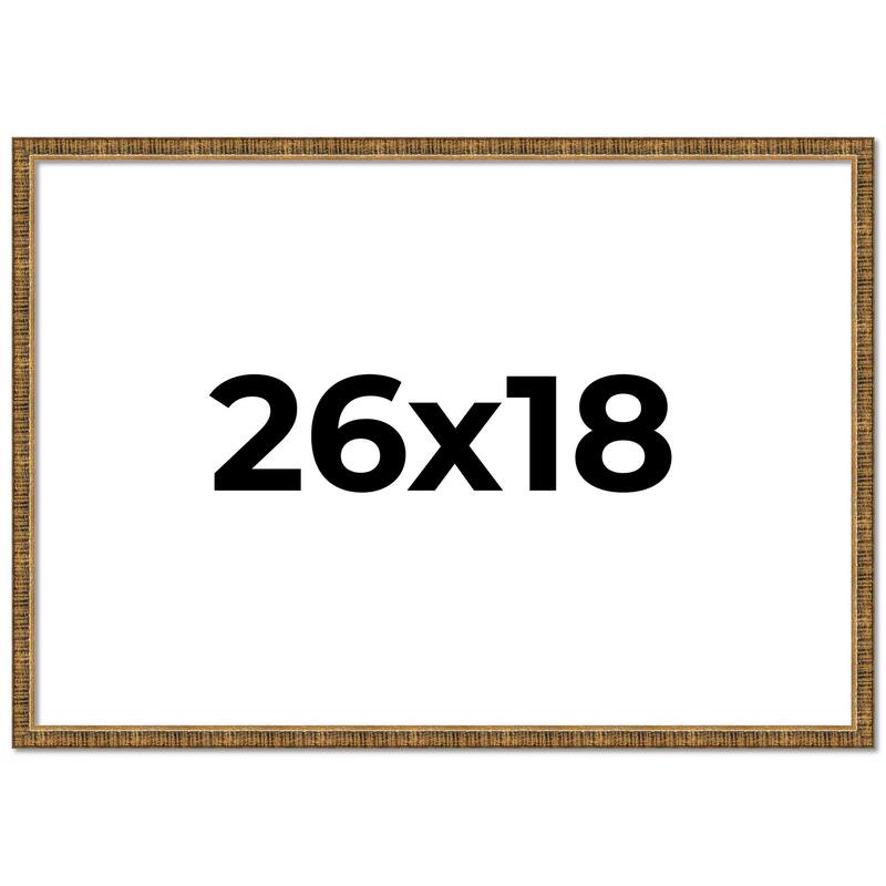 26x18 Frame Gold Kingsley Distressed Solid Wood Picture Frame Width