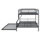 preview thumbnail 10 of 26, Contemporary Full XL over Queen Metal Bunk Bed with Trundle, Black