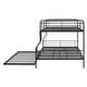 preview thumbnail 10 of 26, Full XL Over Queen Metal Bunk Bed w/ Twin Size Trundle, Dorm Convertible Heavy-Duty Iron Bed Frame w/ Ladder & Safety Guardrails