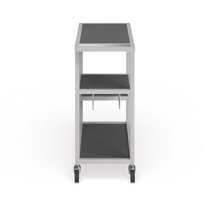 SEI Furniture Glenn White Metal Bar Cart