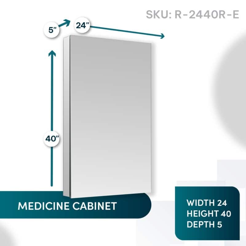 AQUADOM Royale Medicine Cabinet Defogger, 3X LED Lighted Vertically Adjustable Magnifying Mirror, Electrical Outlets.