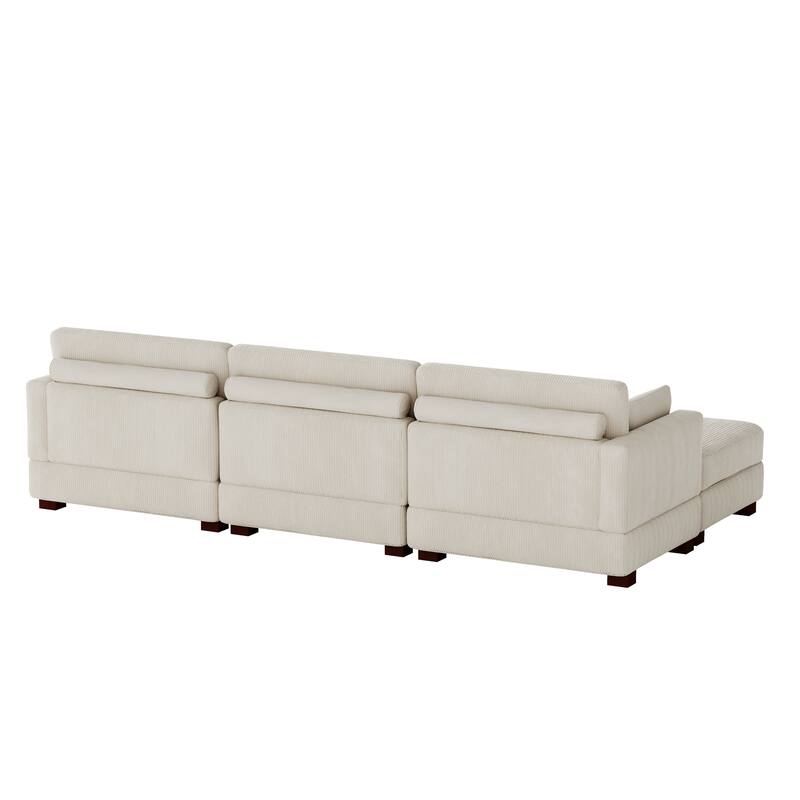 Modern U-shaped Modular Corduroy Sectional Sofa