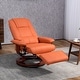 preview thumbnail 28 of 61, HomCom Faux Leather Adjustable Manual Swivel Base Recliner Chair with Comfortable and Relaxing Footrest Orange