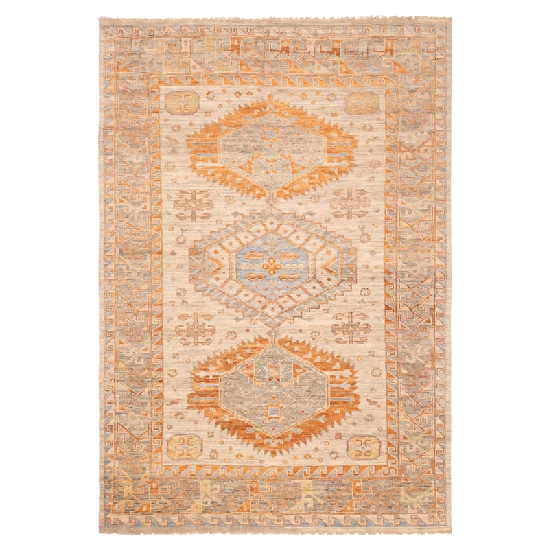 ECARPETGALLERY Hand-knotted Jules Serapi Light Grey Wool Rug - 9'9 x 14'5