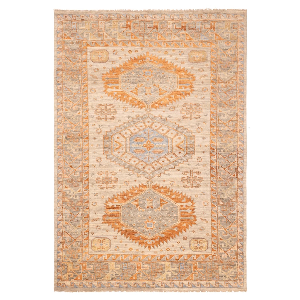 ECARPETGALLERY Hand-knotted Jules Serapi Light Grey Wool Rug - 9'9 x 14'5