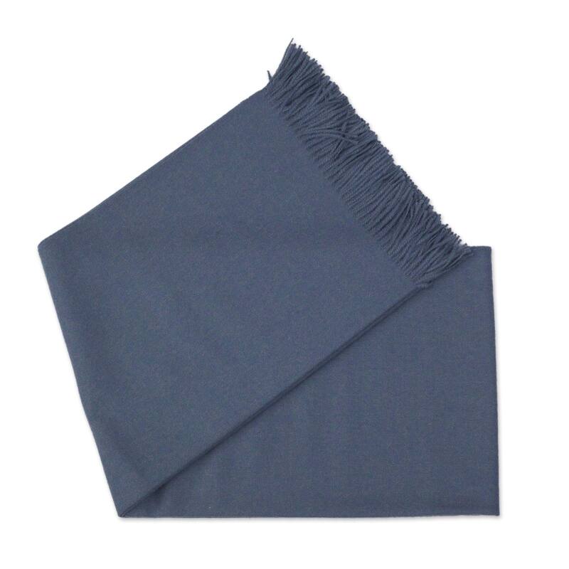 Novica Handmade Blissful Dream In Steel Blue Throw