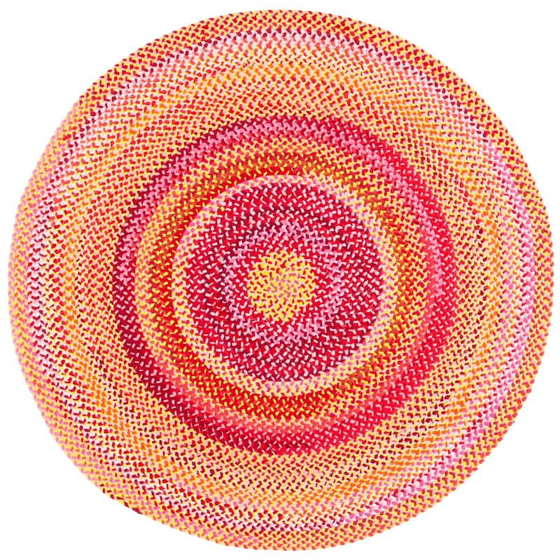 SAFAVIEH Handmade Braided Ruby Cotton Reversible Rug
