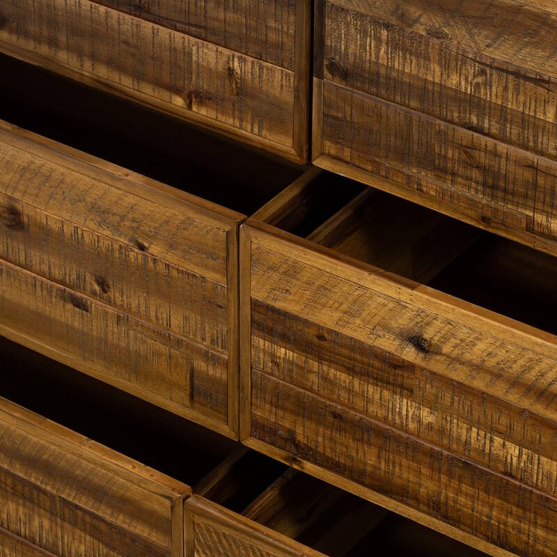 Cusco Rustic Acacia Wood 6 Drawer Dresser